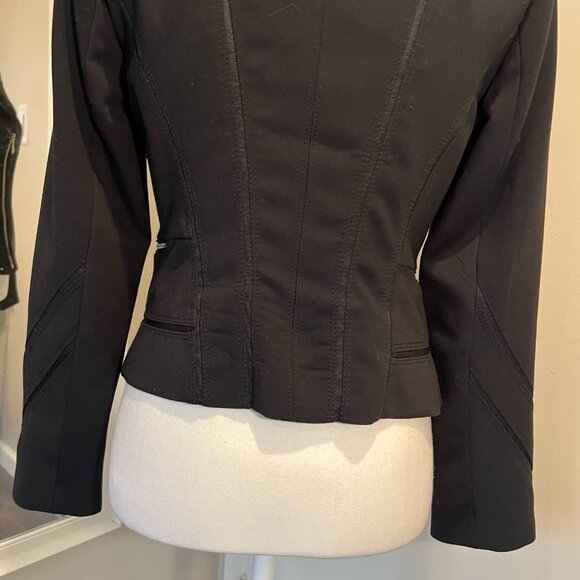 White House Black Market Black Half Zip Front Tailored Blazer/Jacket, Size 2 - Picture 14 of 16